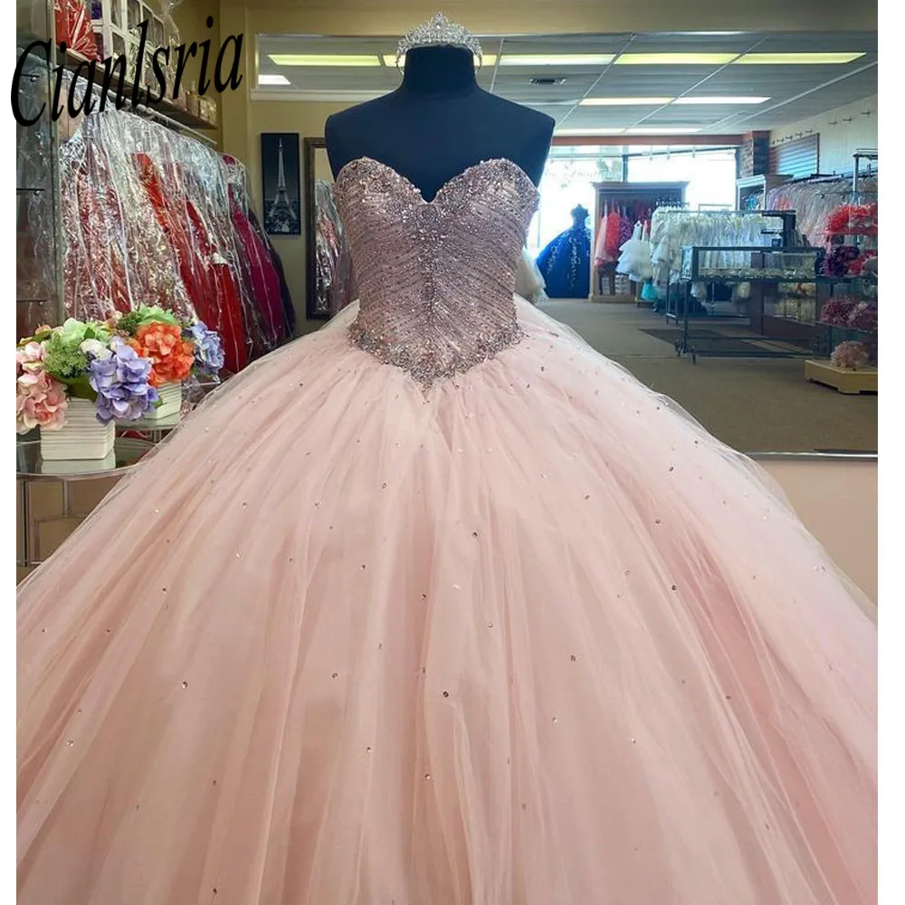 Fonkelende Mexicaanse Meisje Verjaardag Gown Vestidos De 15 Anos Quinceanera Jurken Lace Formele Party Dress Baljurk