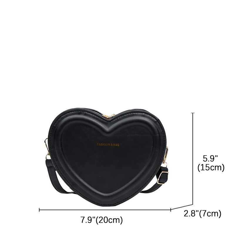 XOUHAM Hot Sale Heart Shape Crossbody Bag for Women Solid Pu Leather Shoulder Bags Fashion Handbags Female Love Purse