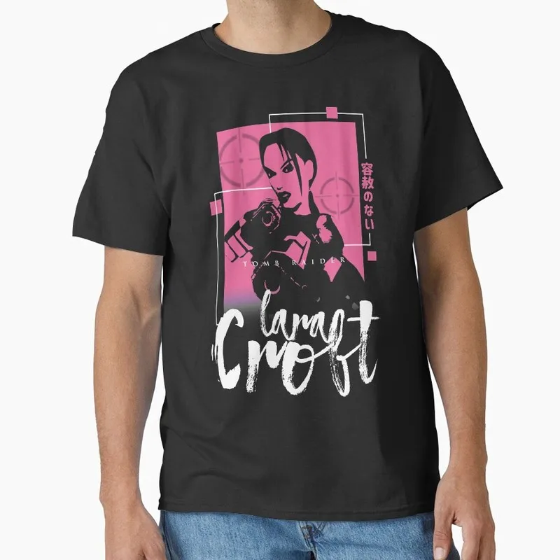 Retro Video game Tomb Raider Angel of Darkness Lara Croft Gift t shirt for gamer 0716 Short Sleeve Graphic Clothes US Size Tee