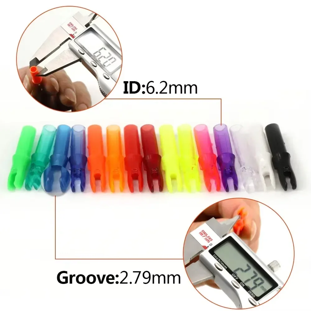 24pcs Arrow Nocks Intert For  ID 6.2 mm Archery Carbon Fiberglass Arrow shaft Accessory