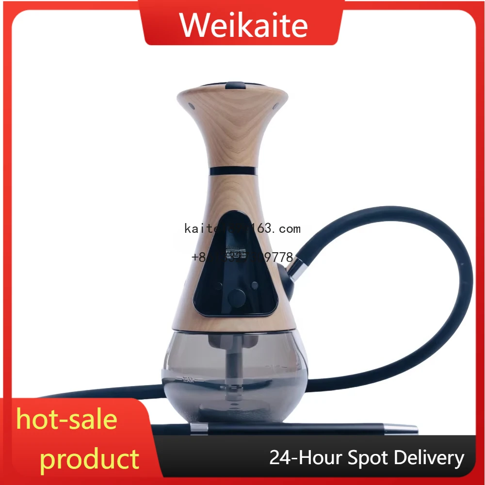 2025 Luxury Portable Electric Hookah High Quality Stainless Steel Shisha Mirrored Glass Convenient Use Adults Set Gift Box