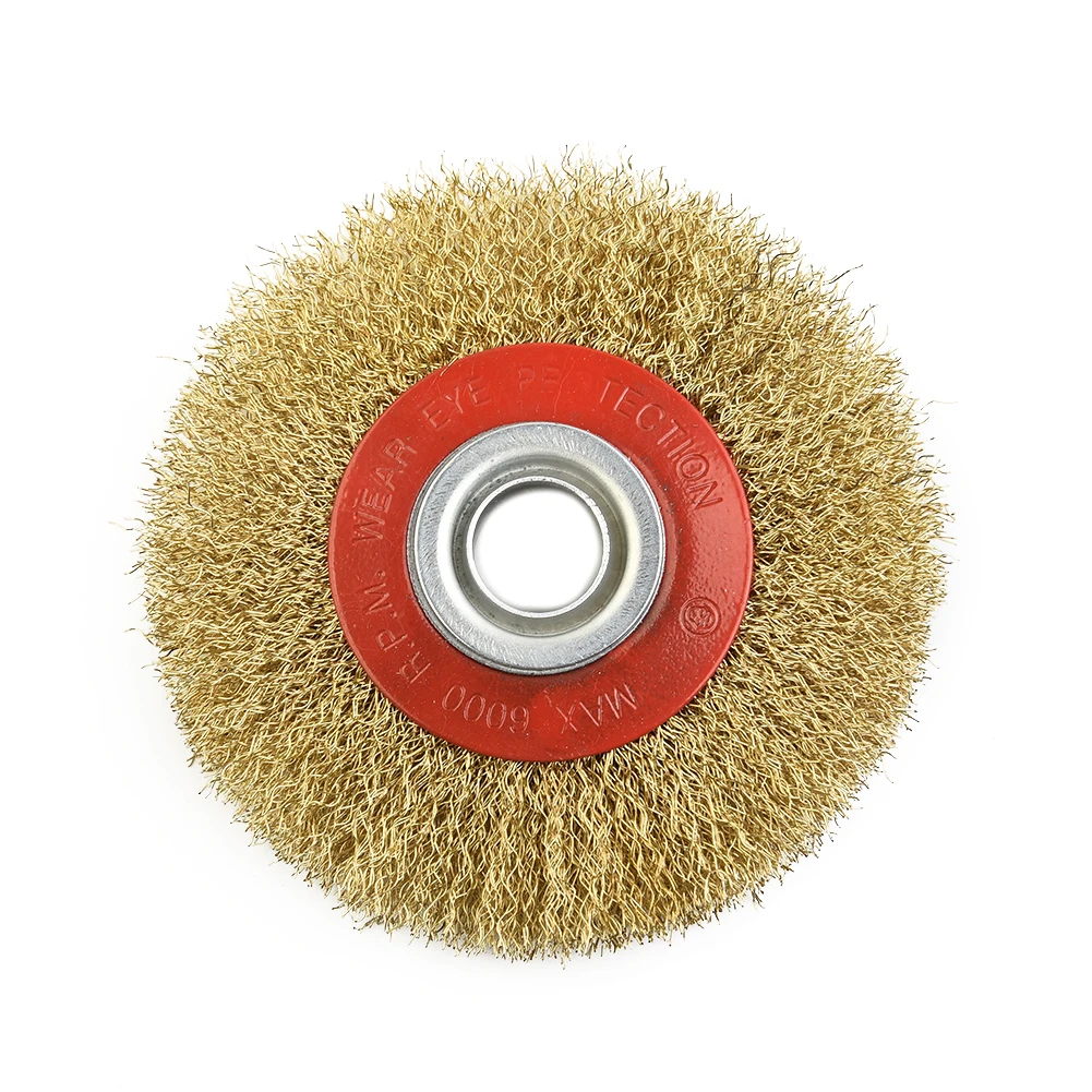 For portable tools Wire Brush Stainless Steel Brass Plated Carbon removal Descaling Polishing Round Steel Wheel