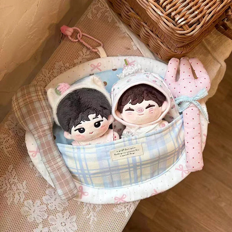Dinner Plate Series 10cm Plushie Sleeping Display Bag, Kawaii Strawberry Soft Storage Cushion, for Anime Kpop Merch Layout Decor