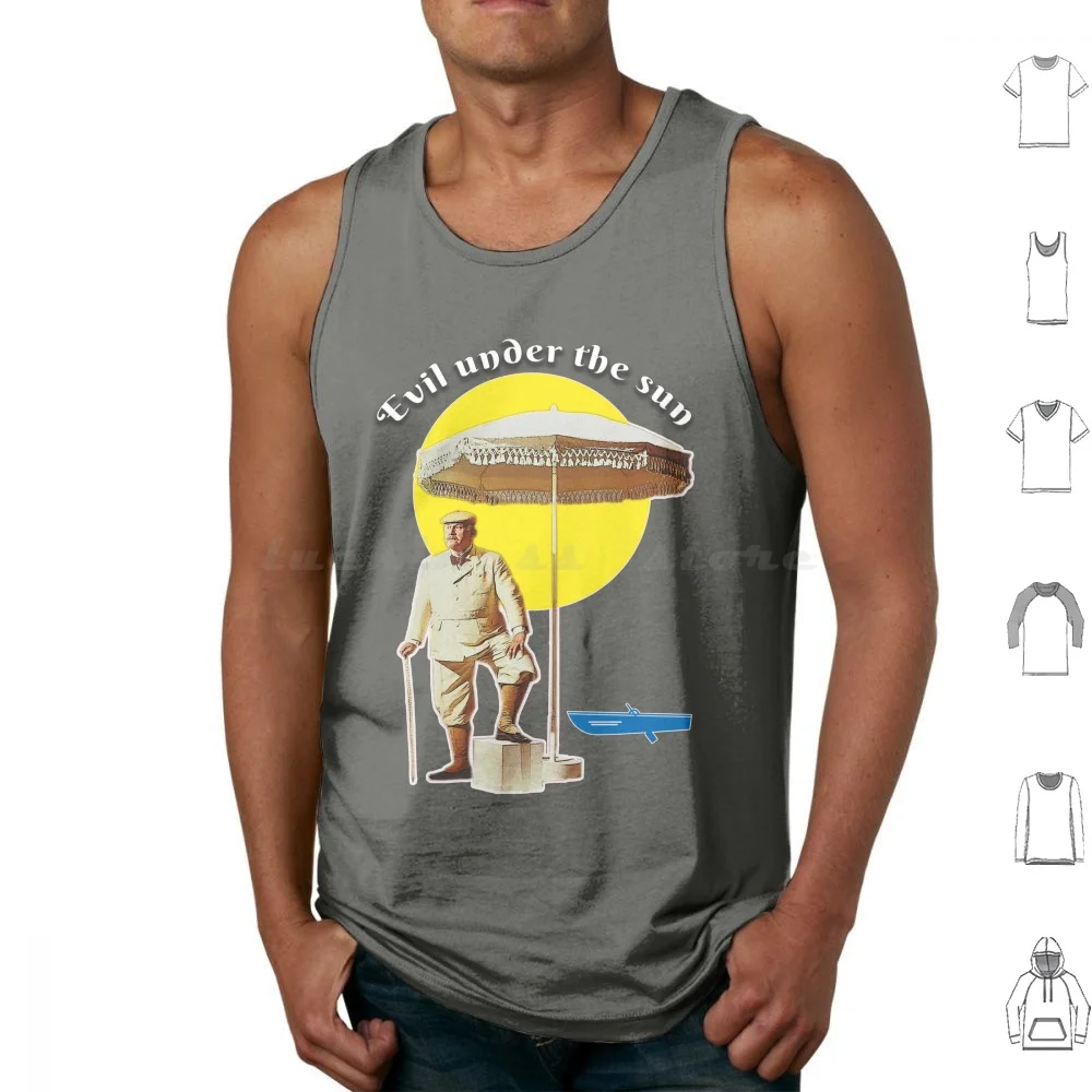 Hercule Poirot , Evil Under The Sun , Agatha Christie Tank Tops Vest Sleeveless Hercule Poirot Agatha Christie Guy Mallybeau