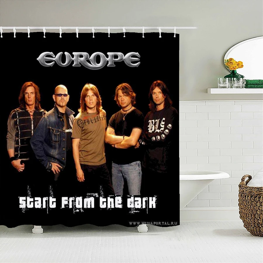 Europe Rock Shower Curtain 3D Bathroom Curtain Fabric Waterproof Polyester Washable Bath Screen Curtain Set X12