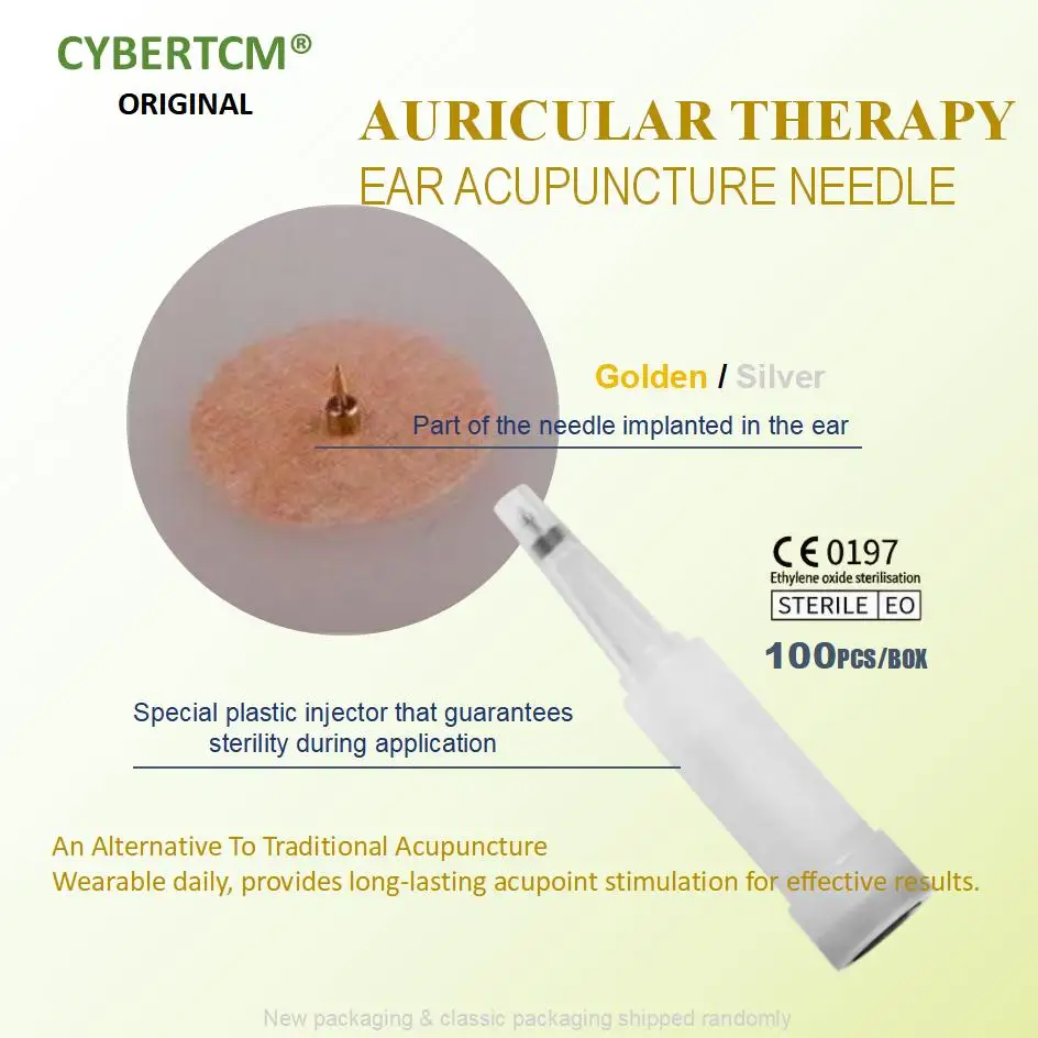 CE Certified Sterile Golden Ear Acupuncture Needles for Personal Auricular Use Semi-Permanent Medical Grade Needles for Clinic