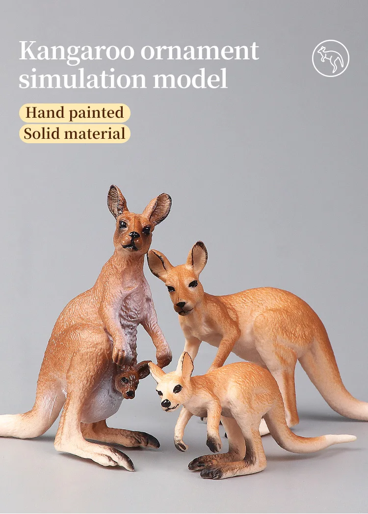 Neues Wildlife World Känguru-Set, solide Simulation, Tier-Actionfiguren, Lernspielzeug für Kinder – Detail 1