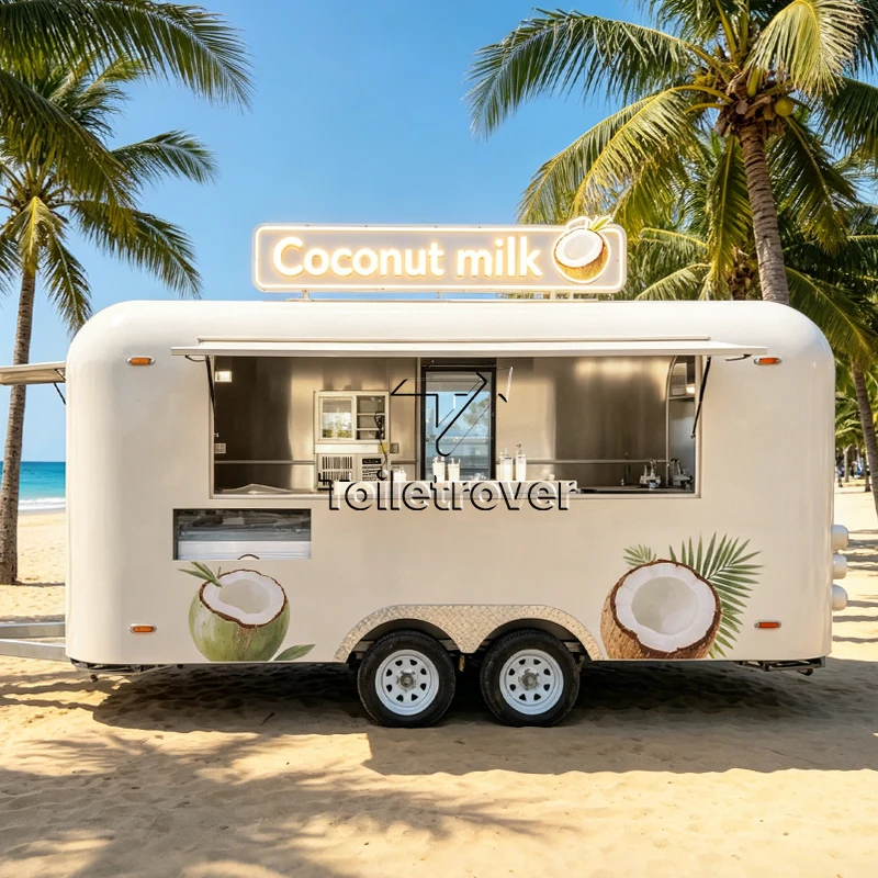 Customizable Stainless Steel Food Truck Ice Cream Cart DOT CE Certified Food Trailer with Kitchen Equipment for Street Catering
