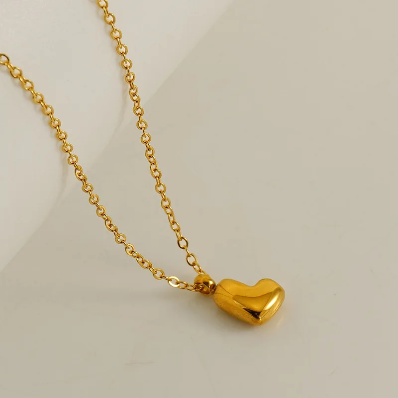 New Mini Bubble Gold Color Stainless Steel 26 English Letter Initials Pendant Necklace for Women Jewelry Bulk Sale image 6