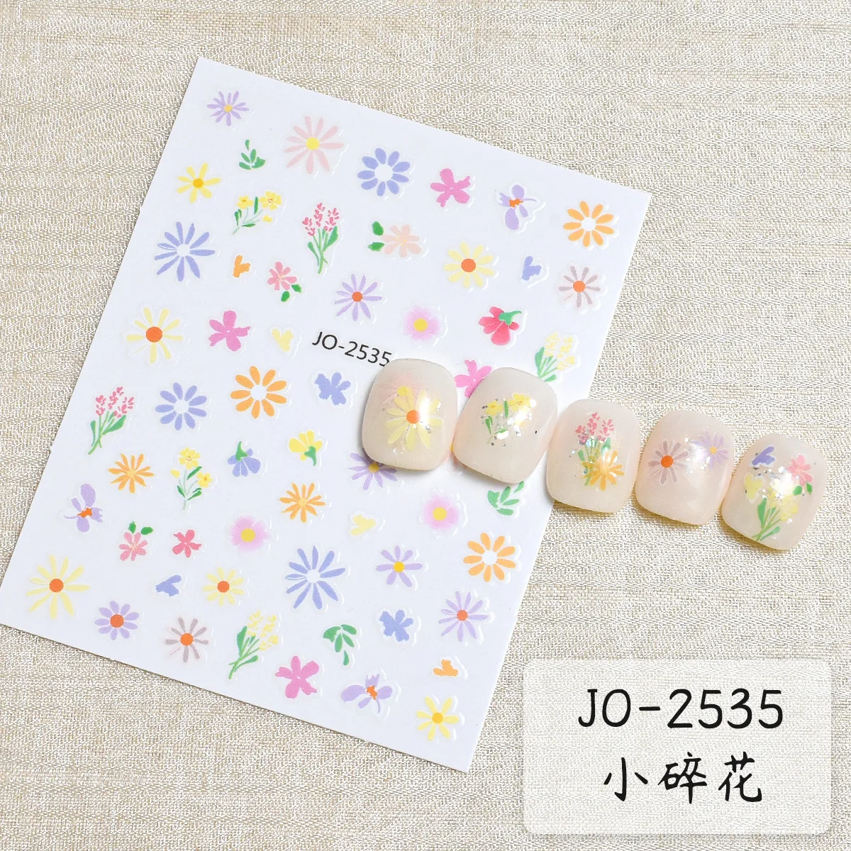 3d Nail Art Sliders Stickers Spring Candy Color Small Flowers Leaves Decals For Nails Manicures Tips Decorations