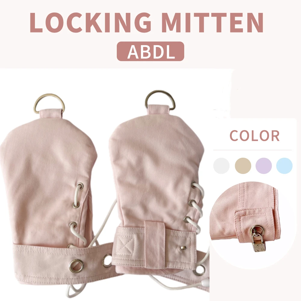 ABDL/DDLG Khóa Đệm Mitten Mềm Mối Ràng Buộc Mitts Có Khóa BDSM Tay Paw