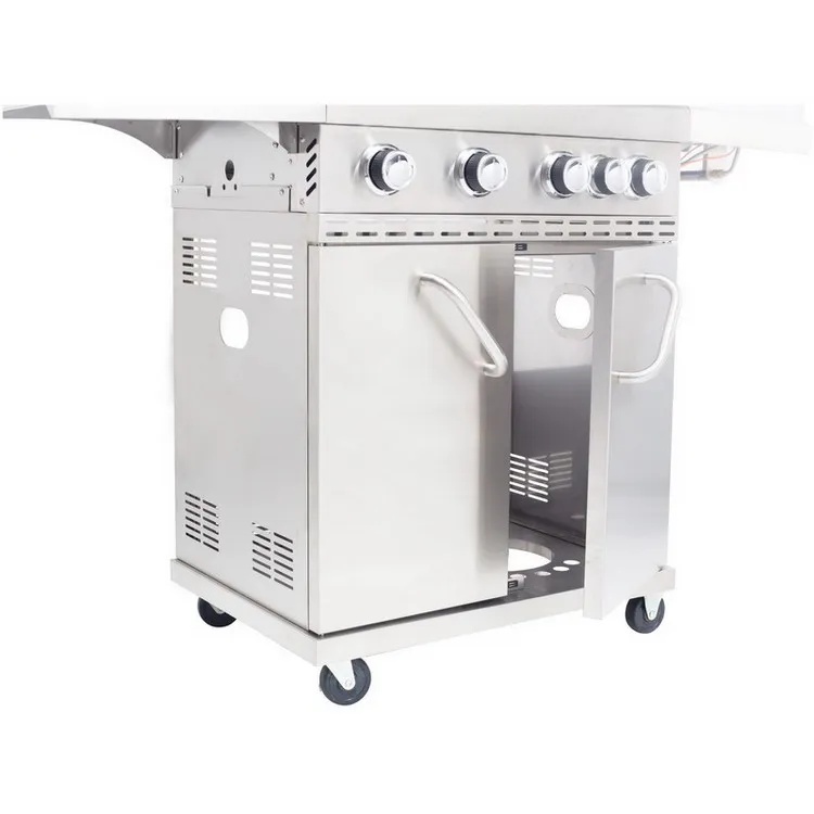 

* # CE Classic Propane gas grill professional 4+1 burner stainless steel grill barbecue for outdoor camping *