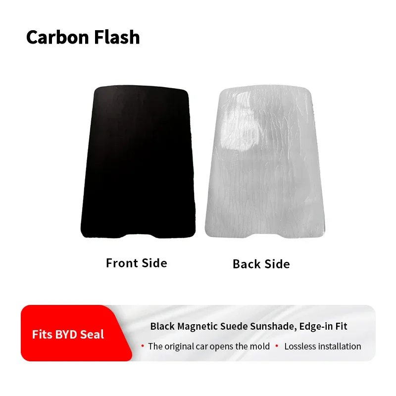 Black electrostatic suede sunshade with UV protection and heat insulation Suitable for BYD Seal sunroof