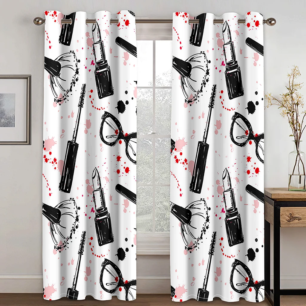 Custom Curtains for Home Decoration, Makeup Brush, Eyelash Curtains, Nail Salon, Beauty Salon, Living Room, Bedroom Window Curta