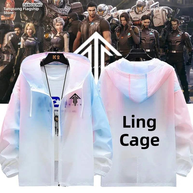 Ultra-Thin Breathable Sun Protection Jaet Men's Summer Outerwear Loose Fit Zipper ket Heat-Reflecting Anime Collaboration