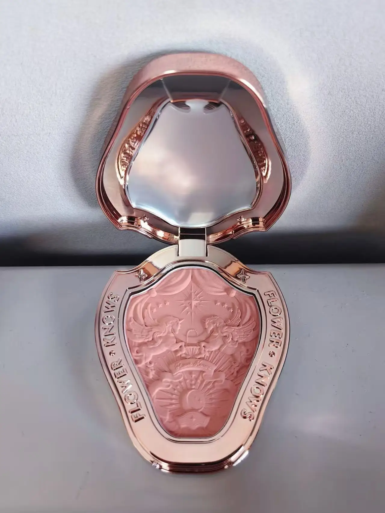 Flower Knows Unicorn Carved Powder Blusher Makeup Matte Shimmer Pigment Brightening Natural Cheek Blusher Brightening Cosmetic