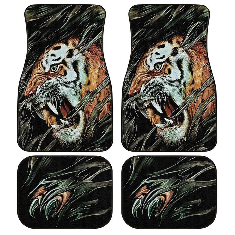 

Very Cool Tiger Car Floor Mats Custom Cool Car Accessories Gift Ia 4PCs Pack