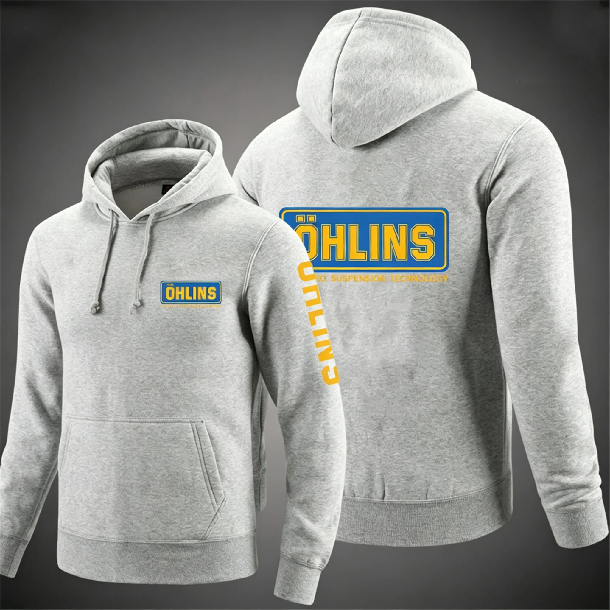 2026 Neuer Ohlins Logo-Print Herrenmode Frühling und Herbst Einfarbiger Reißverschluss-Pullover Bequemer Harajuku-Top-Sweatshirt – Detail 8