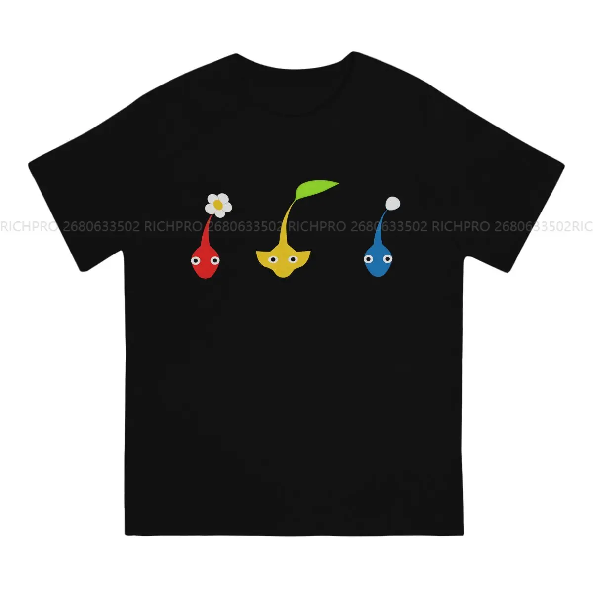 Pikmins Game TShirt Characters Classic Polyester T Shirt Homme Men Tee Shirt New Design Trendy