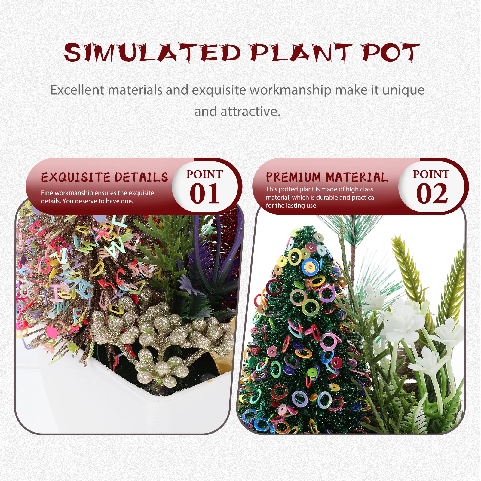 

Delicate Plastic Potted Plant Decoration Fake Plant Festival Prop Vivid Faux Bonsai Adornment Decorative Simulated Plant
