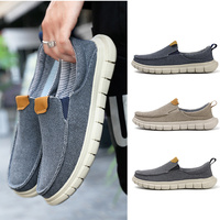 vanmie Men Canvas Shoes Casual Man Loafers Breathable Slip on Flats Driving Shoes for Men Male Casual Footwear
