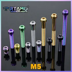 RTAMO M5X5/8/10/12/15/20/25/30/35/40/45/50mm 0.8Pitch Titanium Bolts Bike Motorcycle Rrfit Screw Torx Head Screws (1PC)