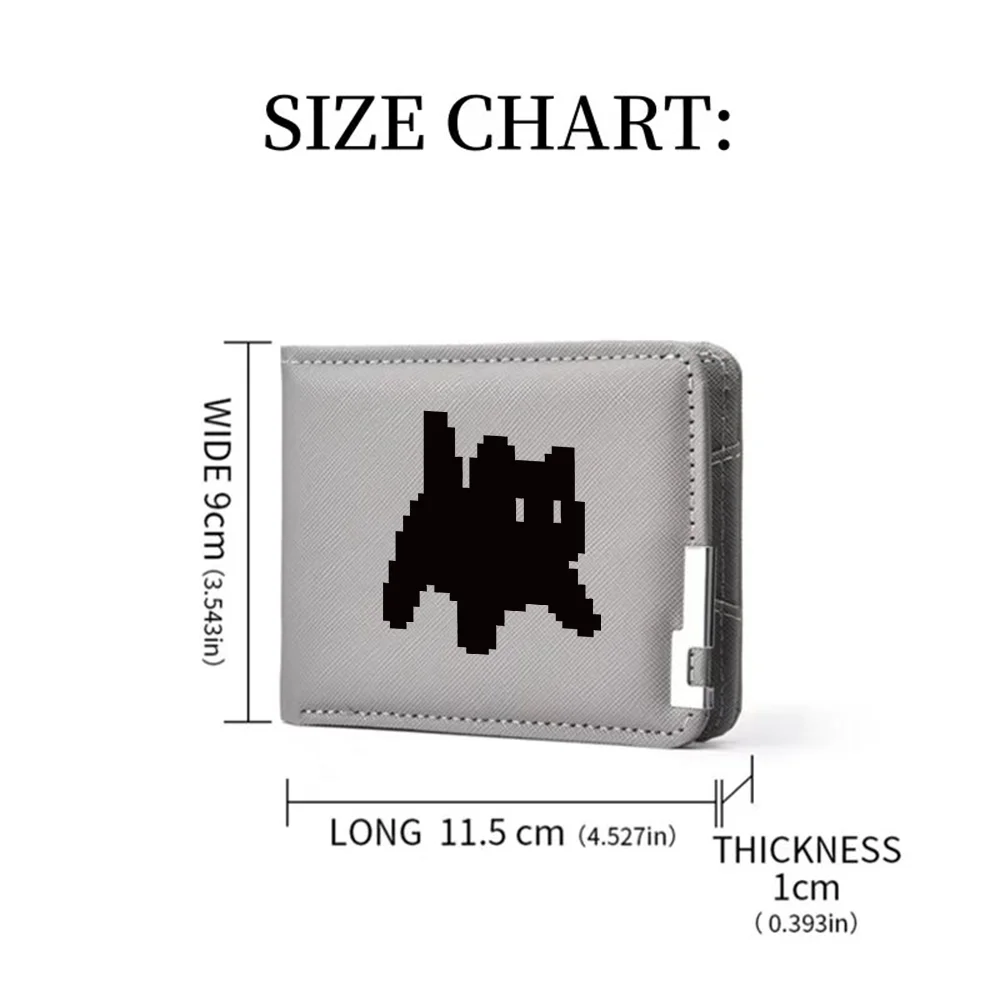 Herren Retro Pixel-Katzen-Print Casual Kurze Geldbörse Tragbarer Kreditkartenhalter Geldbeutel – Detail 14