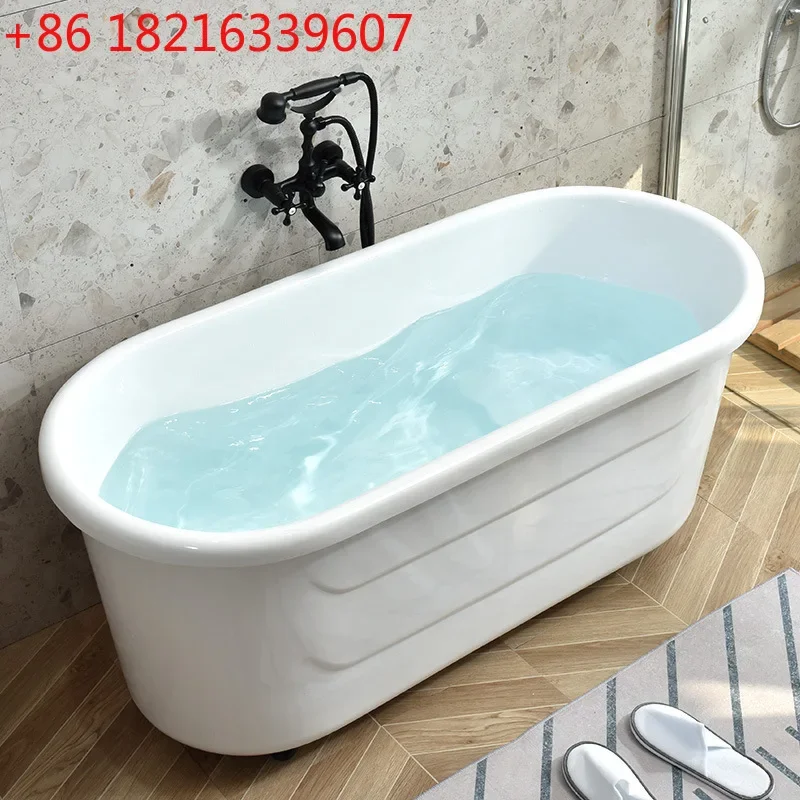 Double insulation freestanding acrylic bathtub 1-1.5 single bathtub oval