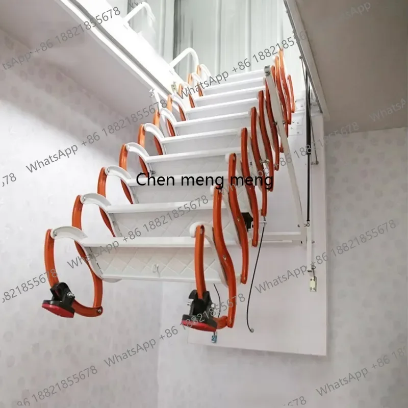 D5556 Convenient Access Indoor Electric Attic Telescopic Stairs Automatic Folding Loft Ladder Steel Collapsible Staircase Access