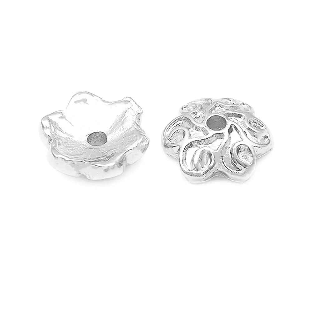 18K Goldfarbene Messing-Blumenperlenkappen Hochwertige DIY-Schmuckherstellungszubehör Halsketten- und Ohrring-Accessoires für Frauen – Detail 25