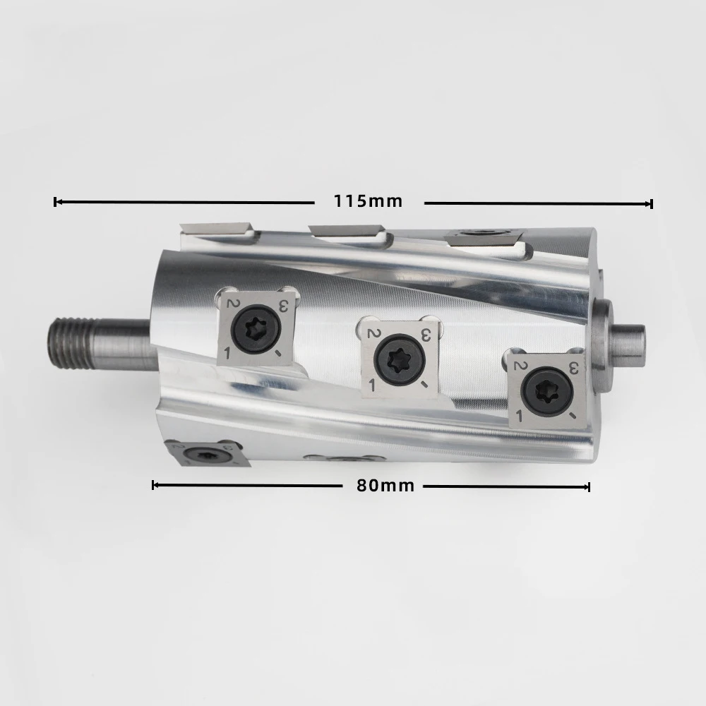 Wood Planer Thicknesser Machine Planer Blade   Helical Spiral Cutter Head Spiral blade shaft