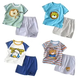 New Summer Children Short Sleeved Suit Boys Shorts Clothes Girls T-shirt Set children Clothing Set kids clothes