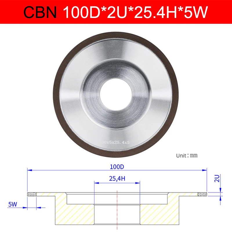 1 stks aanpasbare SDC CBN hars diamantponsmachine slijpschijf dia 100 mm - afbeelding 1