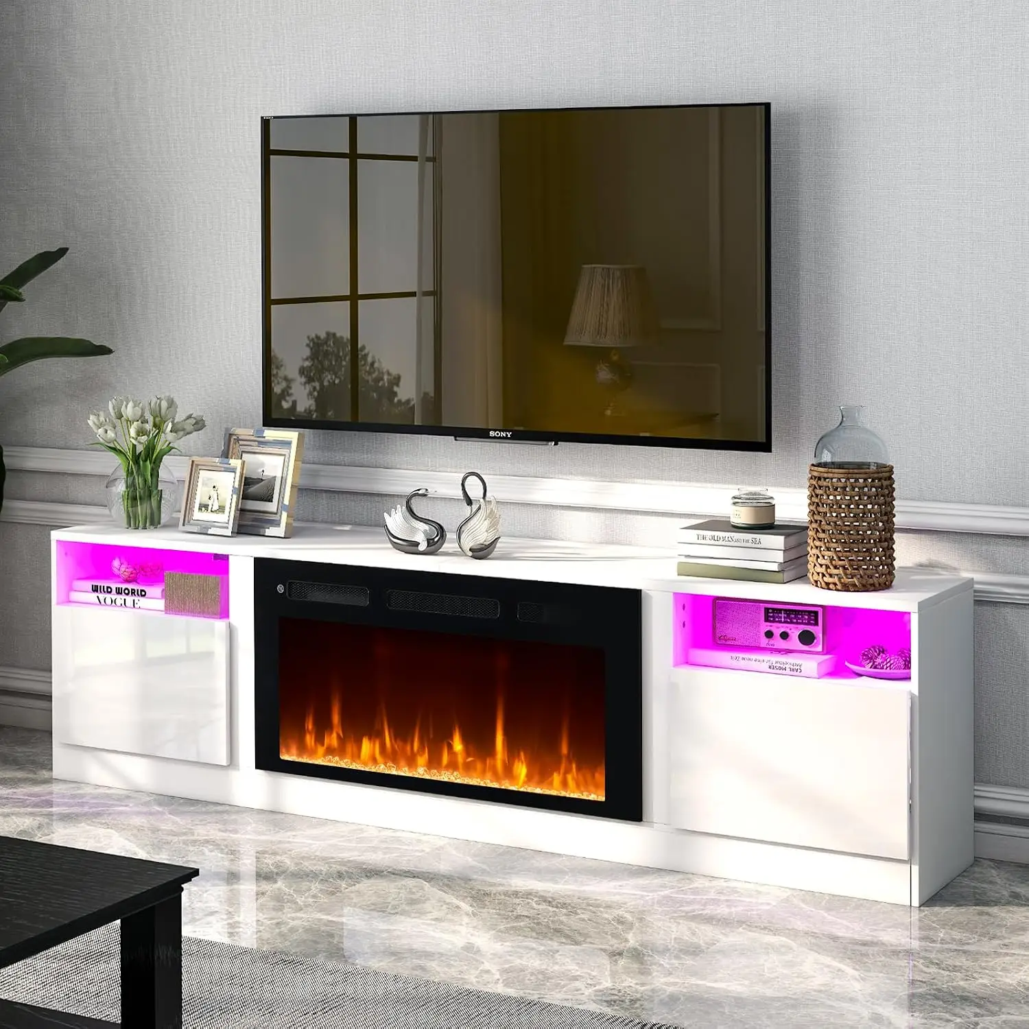 LED Light TV Stand with 36