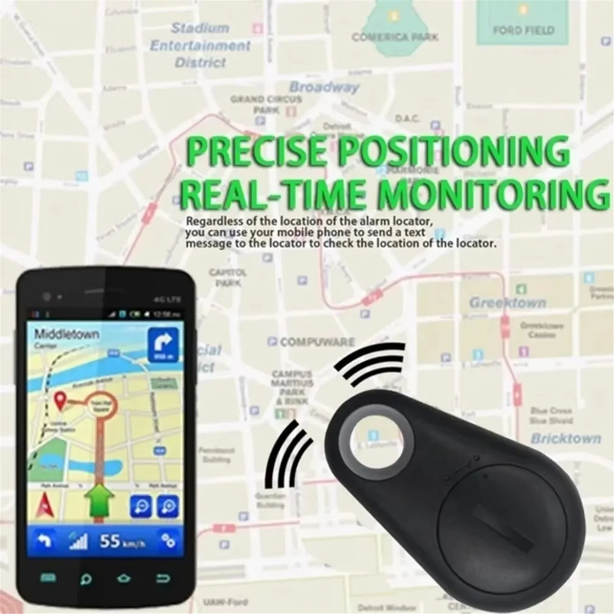 

POP-lMini Dog GPS Bluetooth 5.0 Tracker Anti-Lost Device Round Anti-Lost Device Pet Kids Wallet Tracking Smart Finder