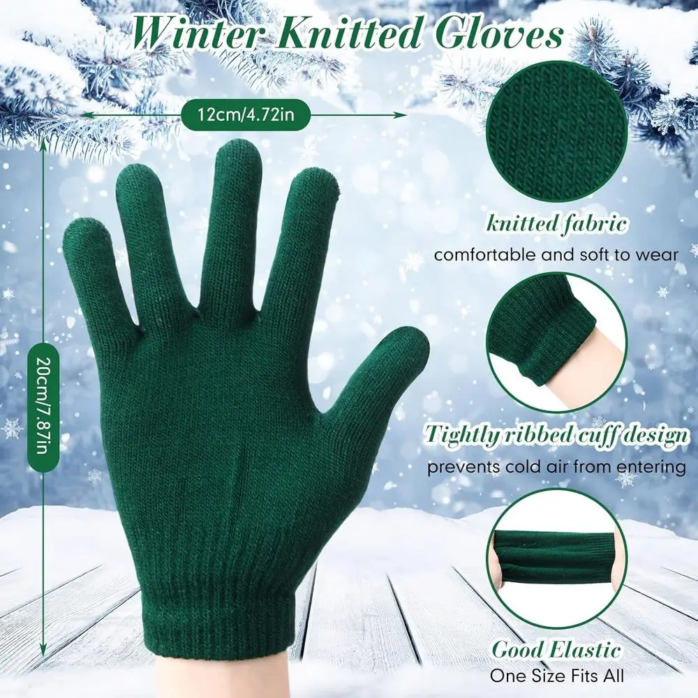 Комплект из 100 теплых вязаных перчаток для зимы — идеально подходят для мужчин, женщин и благотворительных