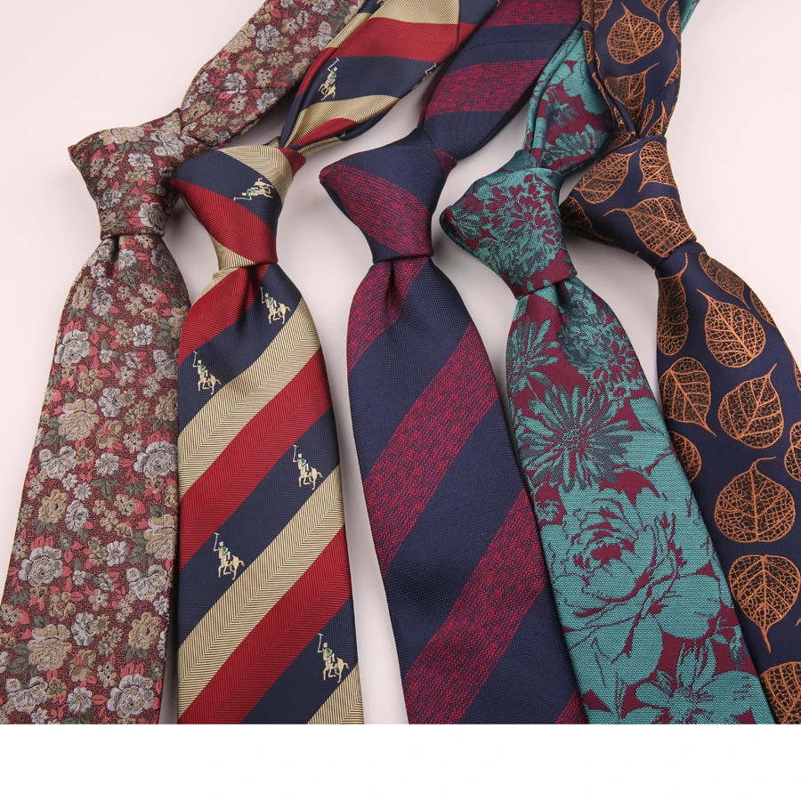Linbaiway 7cm Men's Paisley Floral Ties For Men Handmade Polyester Necktie Wedding Neck Tie For Business Cravats Custom LOGO