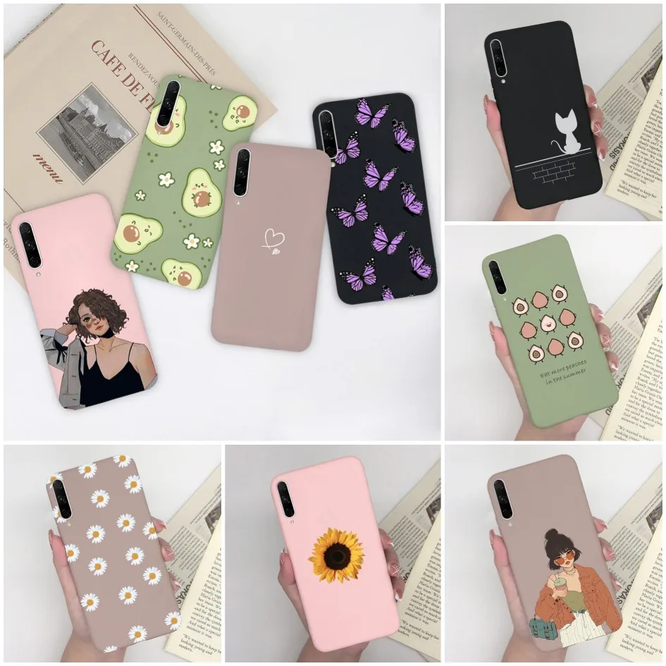 Funda de silicona para teléfono Huawei Y9s, carcasa trasera de 6,59 pulgadas, a la moda, mate, bonita, con flores y mariposas, para Huawei Y9s STK-L21 STK-LX3