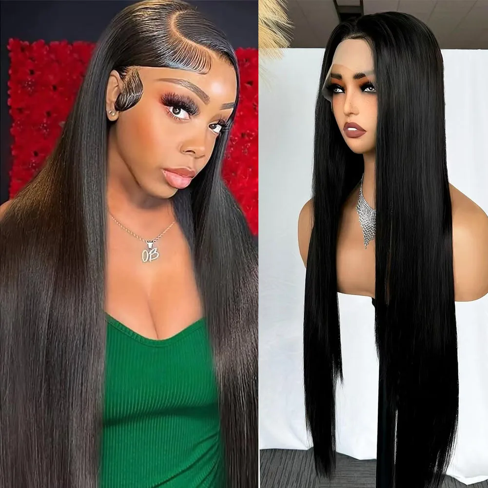 

200 Density Bone Straight 30 40 Inches 13x6 HD Transparent Lace Front wigs Human Hair Wig For Black Women 13x4 Lace Frontal Wigs