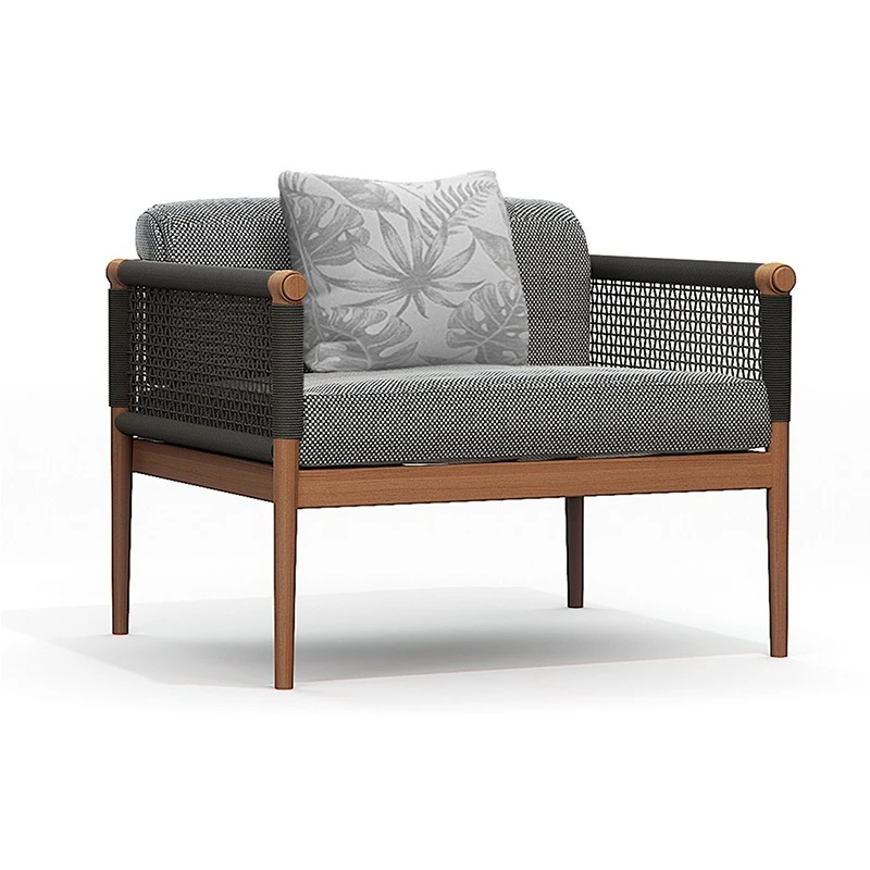 

Outdoor rattan chair courtyard sofa garden villa rattan leisure chair modern simple furniture combination