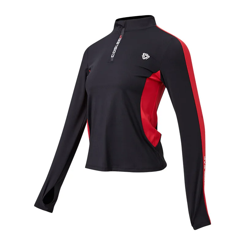 Ultraleichtes Eisseide-Laufshirt für Damen mit langen Ärmeln für heiße Wetterbedingungen, atmungsaktives Golf-Kühlshirt mit halber Ärmellänge – Detail 8