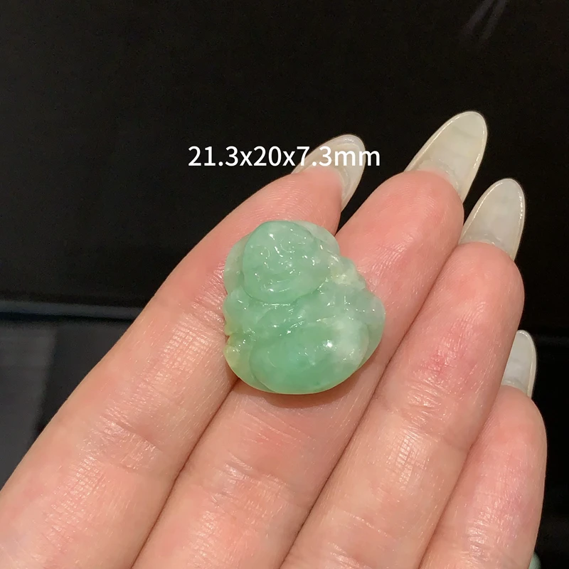 

Natural Burmese Laughing Buddha Pendant – A-Grade Jadeite Lucky Amulet Necklace, Peace Protection Jewelry Gift