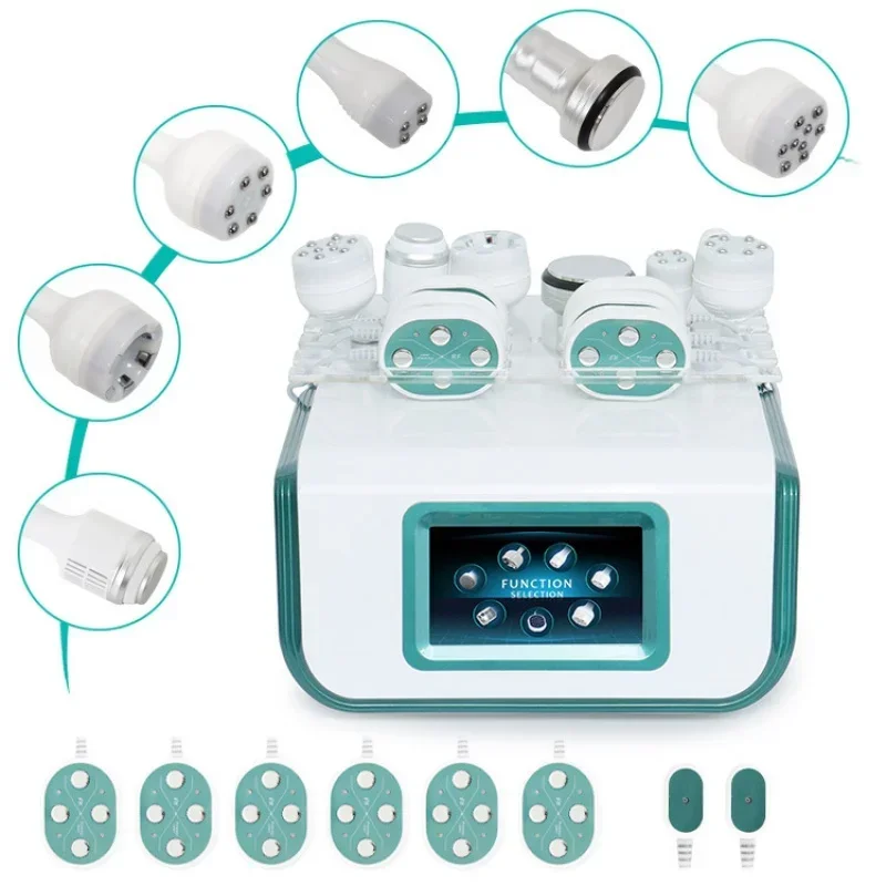 NEW 8 in 1 Ultrasonic 80K Cavitation Radio Frequency RF Face Lifting Weight Loss Slimming Machine Vibration Vacuum Body Massager