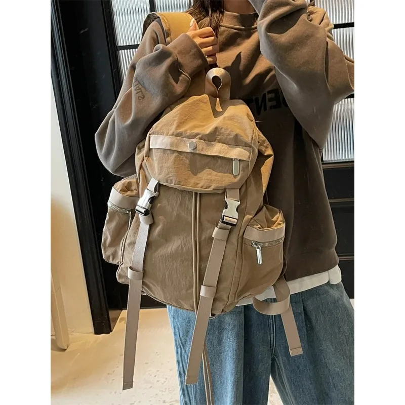 2025 New Ins Large Capaci Lightweight Travel Backpack Women Korean Sle Canvas Schoolbag  Large Capaci Backpack