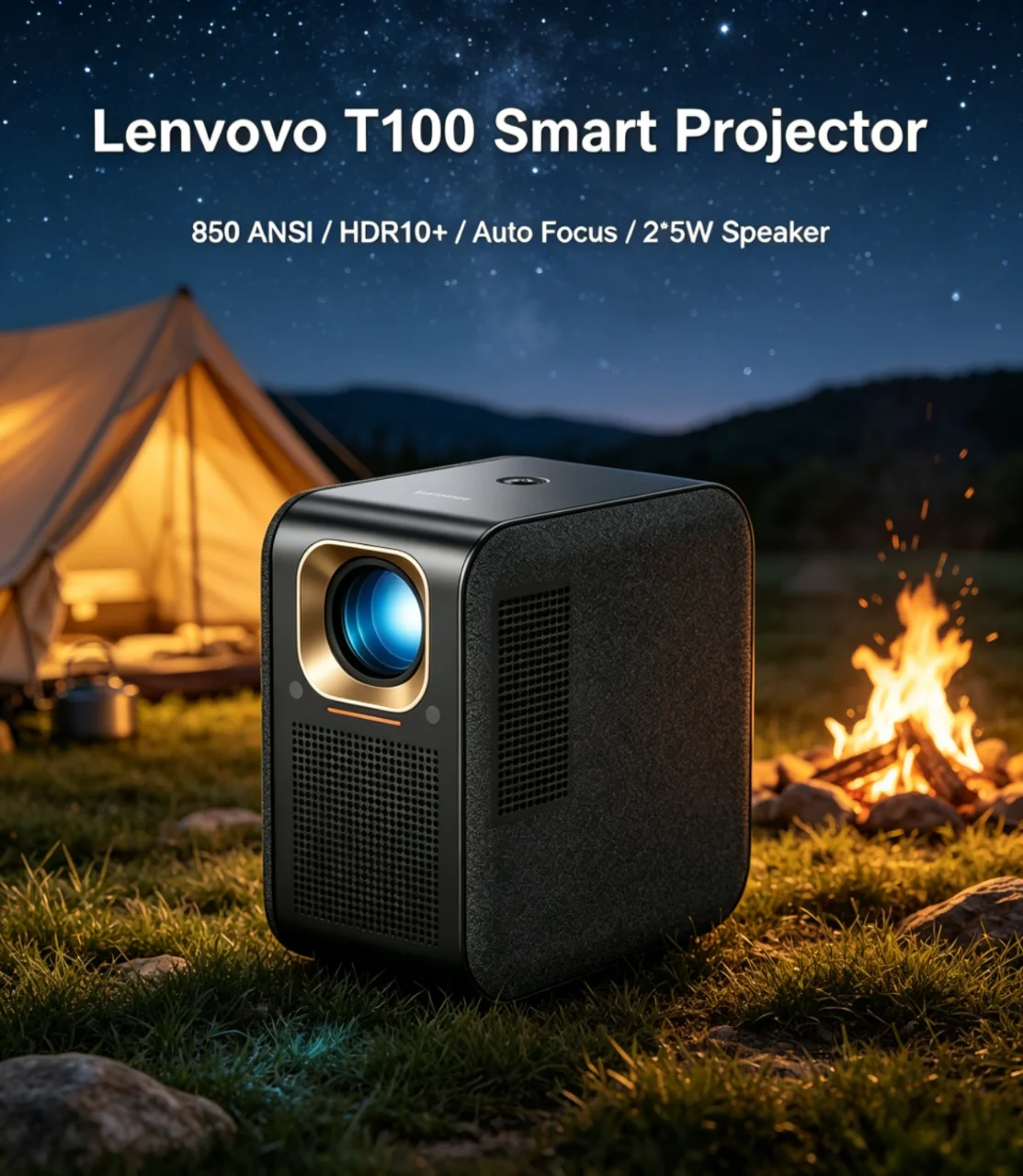 

Lenovo T100 Projector 1080P 850 ANSI Projector Full HD 4K TV WiFi 6 Home Theater Auto Focus Movie Beam Sealed Optical Engine