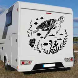 Large Turtle Under The Sea Truck Car Sticker Decal Travel Adventure for Camping RV Motorhome Caravan Vinyl Decor