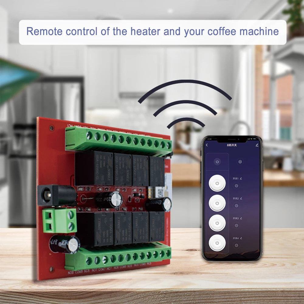 Tuya Smart Wifi Motor Switch Tech, DC 12V, 24V, 8 Canaux, Inching Quotes, DIY Minuterie pour Alexa, Google Home