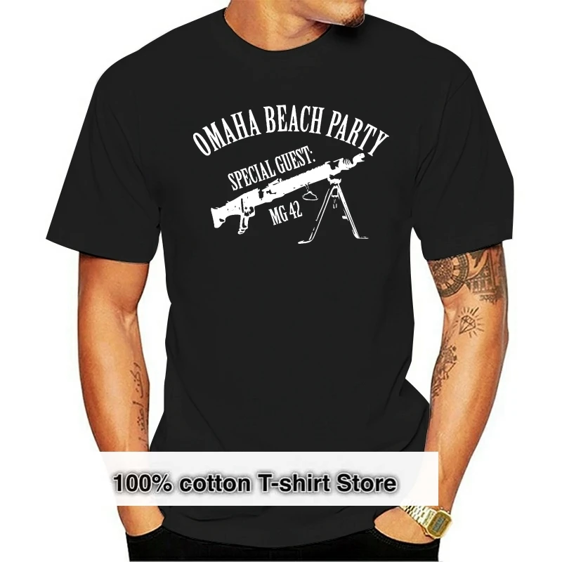 2024 New Summer Fashion T-Shirt MG42 OMAHA BEACH PARTY WW2 CULT Germany German Cotton Tee Shirt