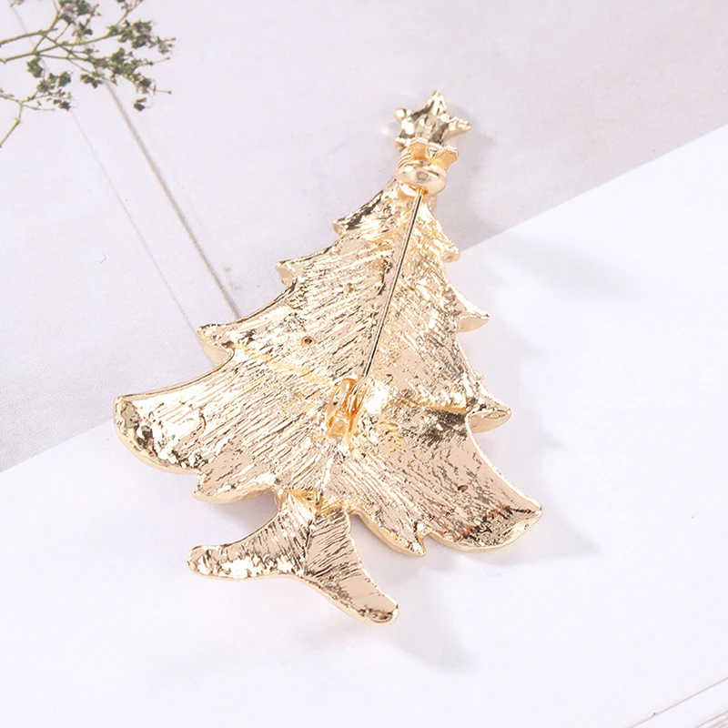 New Christmas Tree Brooches For Women Vintage Multi-Colored Christmas Tree Rhinestone Brooch Pin Wedding Party Jewelry