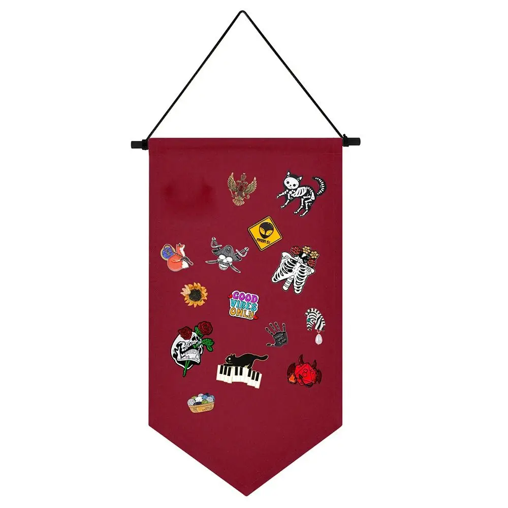 Wall Hanging Brooch Pin Display Wall Canvas Banner Enamel Pin Banners for Display Enamel Pin Wall Display Banner Hanging